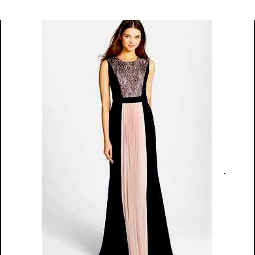 Elegant Black and Pink Evening Gown